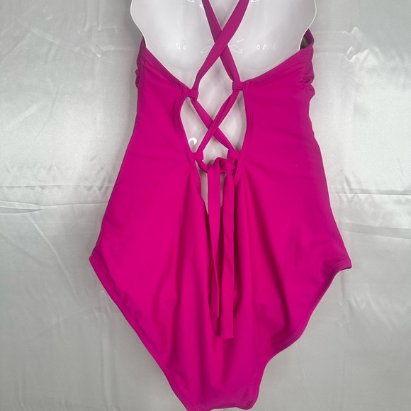 NWOT Kona Sol Hot Pink One-Piece Crochet Detail Swimsuit Size XL - Picture 9 of 15